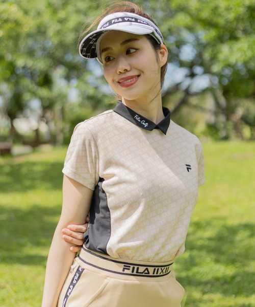 FILA GOLF(フィラゴルフ )の「【FILA GOLF/フィラゴルフ】レディース半袖シャツ ゴルフ(シャツ/ブラウス・レディース・ピンク/ブラック/ベージュ/オレンジ・X-LARGE/LARGE/MEDIUM/SMALL)」の2枚目の写真