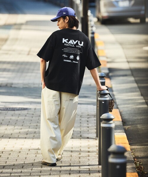 FREAK'S STORE(フリークスストア)の「限定展開 KAVU×FREAK'S STORE/カブー 別注 ビッグシルエット バックプリントTシャツ/ICON(Tシャツ/カットソー・メンズ・ホワイト/ブラック/グレイッシュベージュ/オリーブ/ピンク・SMALL/MEDIUM/LARGE)」の10枚目の写真