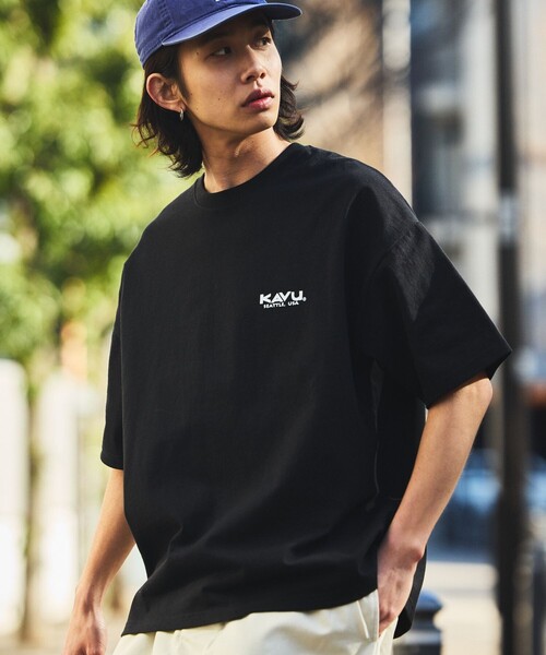 FREAK'S STORE(フリークスストア)の「限定展開 KAVU×FREAK'S STORE/カブー 別注 ビッグシルエット バックプリントTシャツ/ICON(Tシャツ/カットソー・メンズ・ホワイト/ブラック/グレイッシュベージュ/オリーブ/ピンク・SMALL/MEDIUM/LARGE)」の12枚目の写真
