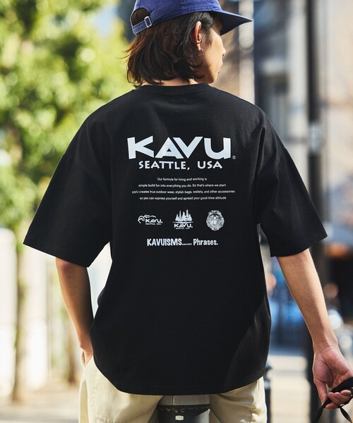 FREAK'S STORE(フリークスストア)の「限定展開 KAVU×FREAK'S STORE/カブー 別注 ビッグシルエット バックプリントTシャツ/ICON(Tシャツ/カットソー・メンズ・ホワイト/ブラック/グレイッシュベージュ/オリーブ/ピンク・SMALL/MEDIUM/LARGE)」の14枚目の写真