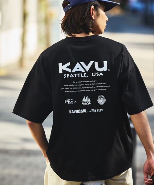 FREAK'S STORE(フリークスストア)の「限定展開 KAVU×FREAK'S STORE/カブー 別注 ビッグシルエット バックプリントTシャツ/ICON(Tシャツ/カットソー・メンズ・ホワイト/ブラック/グレイッシュベージュ/オリーブ/ピンク・SMALL/MEDIUM/LARGE)」の15枚目の写真
