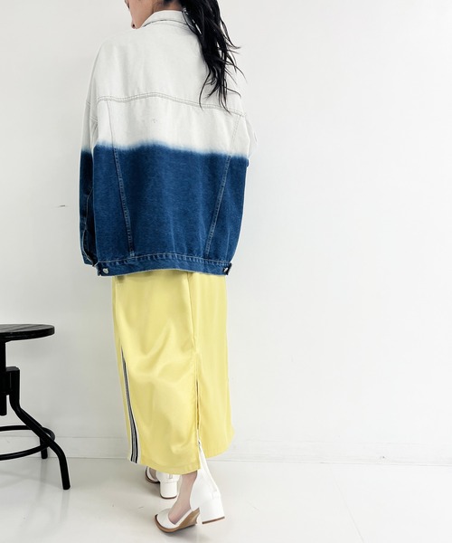 ANAP（アナップ）の「光沢サテンラインスカート（スカート・レディース・イエロー/ブラック/グレー・FREE）」の7枚目の写真