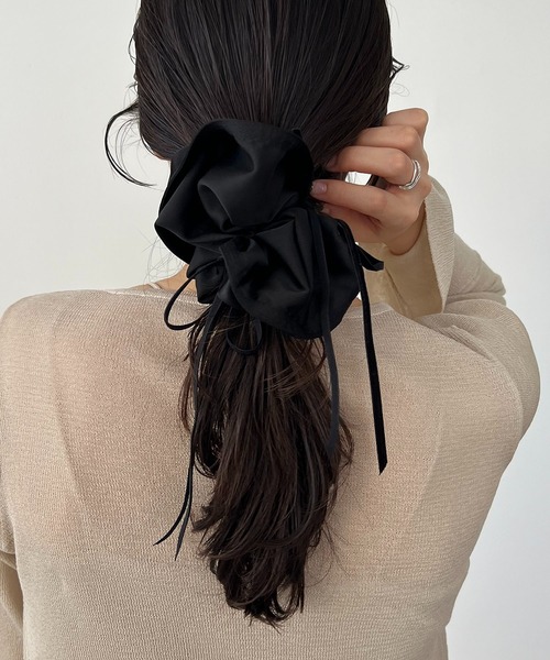 GOLDY（ゴールディ）の「〈GOLDY/ゴールディ〉リボンシュシュ（シュシュ・レディース・ブラック・FREE）」の3枚目の写真