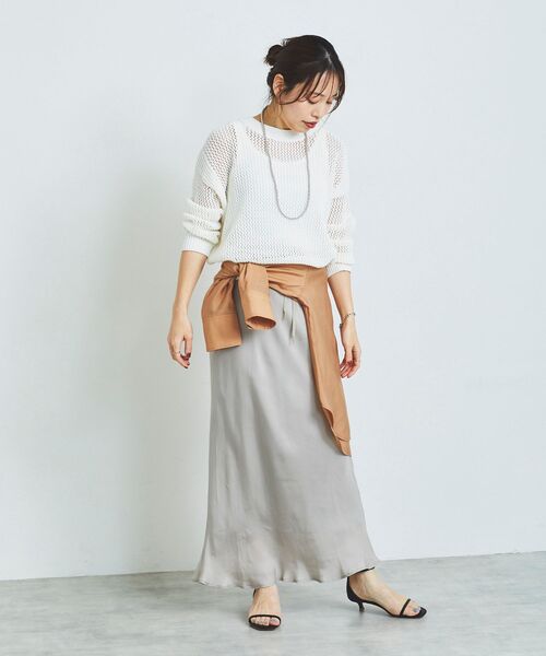 le.coeur blanc(ルクールブラン)の「ノーカラーVネックオーバーシャツ(シャツ/ブラウス・レディース・ピンクベージュ/アイボリー/ダークグレー・38)」の14枚目の写真