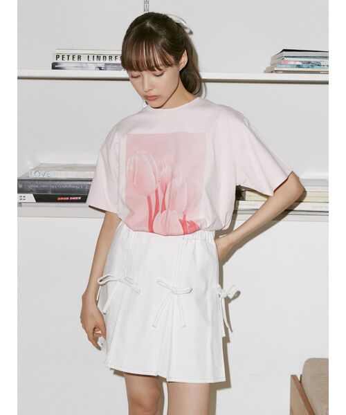 merry jenny（メリージェニー）の「プリーツリボンデニムミニスカート（スカート・レディース・インディゴブルー/オフホワイト・FREE）」の15枚目の写真