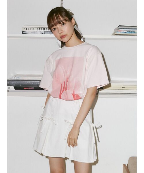 merry jenny（メリージェニー）の「プリーツリボンデニムミニスカート（スカート・レディース・インディゴブルー/オフホワイト・FREE）」の16枚目の写真