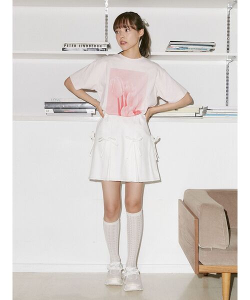 merry jenny（メリージェニー）の「プリーツリボンデニムミニスカート（スカート・レディース・インディゴブルー/オフホワイト・FREE）」の18枚目の写真