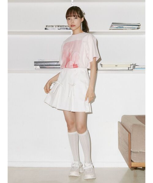 merry jenny（メリージェニー）の「プリーツリボンデニムミニスカート（スカート・レディース・インディゴブルー/オフホワイト・FREE）」の19枚目の写真