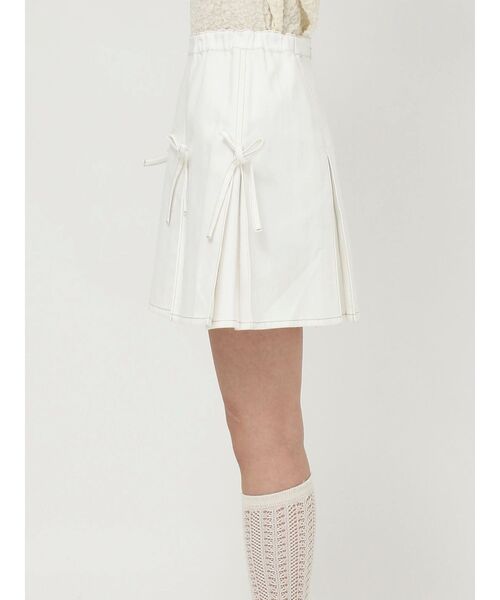 merry jenny（メリージェニー）の「プリーツリボンデニムミニスカート（スカート・レディース・インディゴブルー/オフホワイト・FREE）」の12枚目の写真