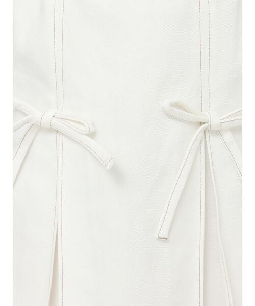 merry jenny（メリージェニー）の「プリーツリボンデニムミニスカート（スカート・レディース・インディゴブルー/オフホワイト・FREE）」の3枚目の写真