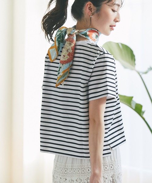 manipuri（マニプリ）の「マニプリ/スカーフ65ジャングルフルーツ（バンダナ/スカーフ・レディース・ライトベージュ/ピンク/ブルー系その他・FREE）」の8枚目の写真