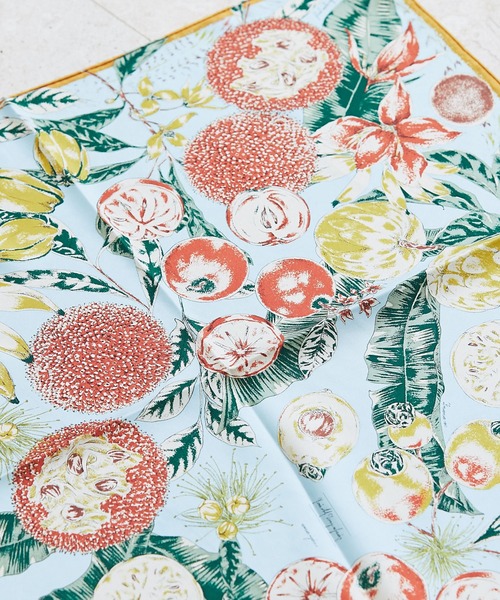 manipuri（マニプリ）の「マニプリ/スカーフ65ジャングルフルーツ（バンダナ/スカーフ・レディース・ライトベージュ/ピンク/ブルー系その他・FREE）」の11枚目の写真