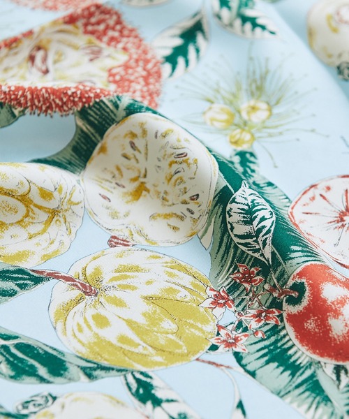 manipuri（マニプリ）の「マニプリ/スカーフ65ジャングルフルーツ（バンダナ/スカーフ・レディース・ライトベージュ/ピンク/ブルー系その他・FREE）」の12枚目の写真