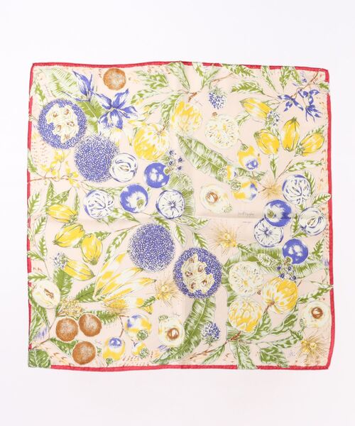 manipuri（マニプリ）の「マニプリ/スカーフ65ジャングルフルーツ（バンダナ/スカーフ・レディース・ライトベージュ/ピンク/ブルー系その他・FREE）」の6枚目の写真