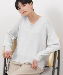 OPAQUE.CLIP | ラメヤーンVネックニット【洗える】(ニット/セーター)