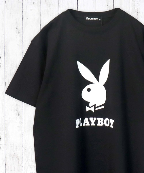 PLAYBOY（プレイボーイ）の「PLAYBOY USAコットン リラックスフィット ロゴプリントTシャツ（Tシャツ/カットソー・キッズ・ピンク/ベージュ系その他/ホワイト系その他/ホワイト系その他2/ブラック系その他/チャコールグレー/オフホワイト/ピンク系その他/ブラック/グレー系その他/ベージュ/グレー系その他2/ピンク系その他2/グリーン系その他2/グリーン系その他/ミント/ブラック系その他2/ベージュ系その他2・S/XXS/XS/L/M）」の6枚目の写真