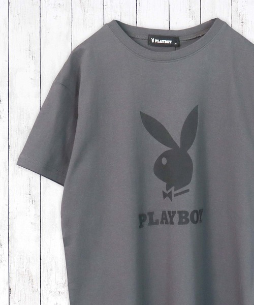 PLAYBOY（プレイボーイ）の「PLAYBOY USAコットン リラックスフィット ロゴプリントTシャツ（Tシャツ/カットソー・キッズ・ピンク/ベージュ系その他/ホワイト系その他/ホワイト系その他2/ブラック系その他/チャコールグレー/オフホワイト/ピンク系その他/ブラック/グレー系その他/ベージュ/グレー系その他2/ピンク系その他2/グリーン系その他2/グリーン系その他/ミント/ブラック系その他2/ベージュ系その他2・S/XXS/XS/L/M）」の9枚目の写真
