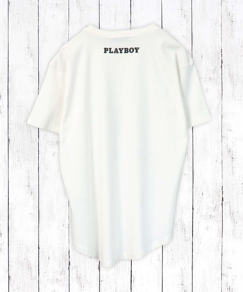 セール】PLAYBOY USAコットン リラックスフィット ロゴプリントTシャツ