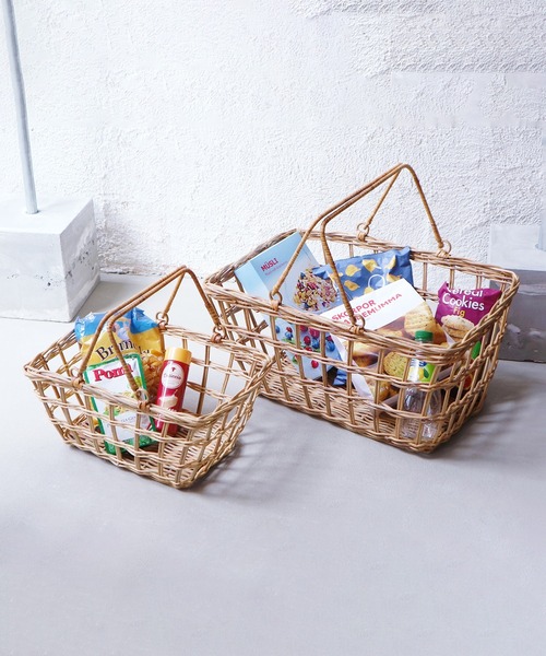 EARTH MADE(アースメイド)の「MARKET BASKET / M(かごバッグ・レディース・ナチュラル・FREE)」の2枚目の写真