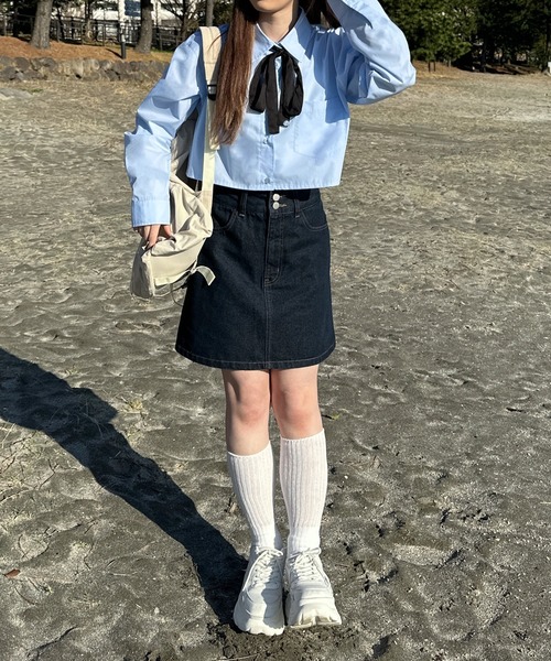 shrita（シュリータ）の「リボン付きボウタイシャツ【キッズでも着れるSサイズ展開あり】（シャツ/ブラウス・キッズ・ホワイト/ブルー/グレー系その他・S/M/L）」の22枚目の写真