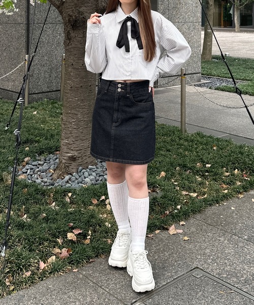 shrita（シュリータ）の「リボン付きボウタイシャツ【キッズでも着れるSサイズ展開あり】（シャツ/ブラウス・キッズ・ホワイト/ブルー/グレー系その他・S/M/L）」の14枚目の写真