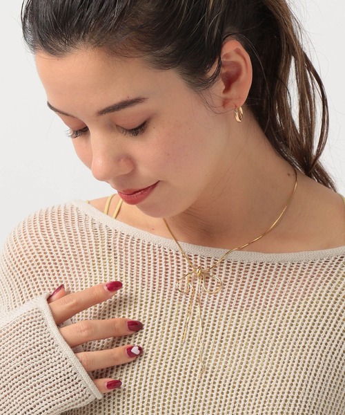 BAYFLOW(ベイフロー)の「リボンスライドネックレス(ネックレス・レディース・シルバー/ゴールド・FREE)」の1枚目の写真