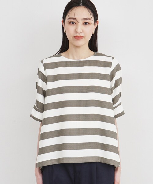 THE SHOP TK (ザ ショップ ティーケー )の「◆【ヒルナンデス!で紹介】袖タックブラウス/上品/洗濯機OK(シャツ/ブラウス・レディース・ブラウン系その他4/グリーン/アイボリー・12/13)」の22枚目の写真