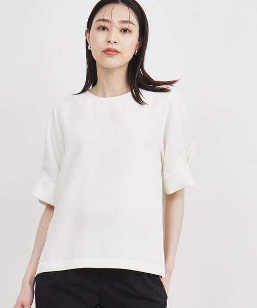 THE SHOP TK (ザ ショップ ティーケー )の「◆【ヒルナンデス!で紹介】袖タックブラウス/上品/洗濯機OK(シャツ/ブラウス・レディース・ブラウン系その他4/グリーン/アイボリー・12/13)」の15枚目の写真