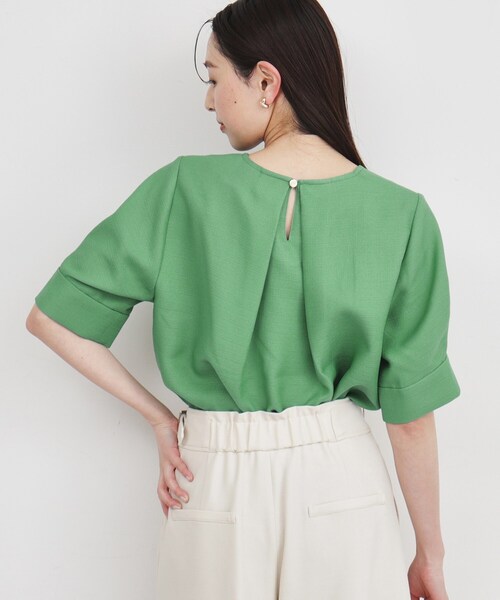 THE SHOP TK (ザ ショップ ティーケー )の「◆【ヒルナンデス!で紹介】袖タックブラウス/上品/洗濯機OK(シャツ/ブラウス・レディース・ブラウン系その他4/グリーン/アイボリー・12/13)」の11枚目の写真