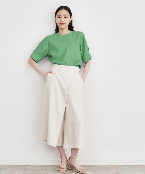 THE SHOP TK (ザ ショップ ティーケー )の「◆【ヒルナンデス!で紹介】袖タックブラウス/上品/洗濯機OK(シャツ/ブラウス・レディース・ブラウン系その他4/グリーン/アイボリー・12/13)」の10枚目の写真