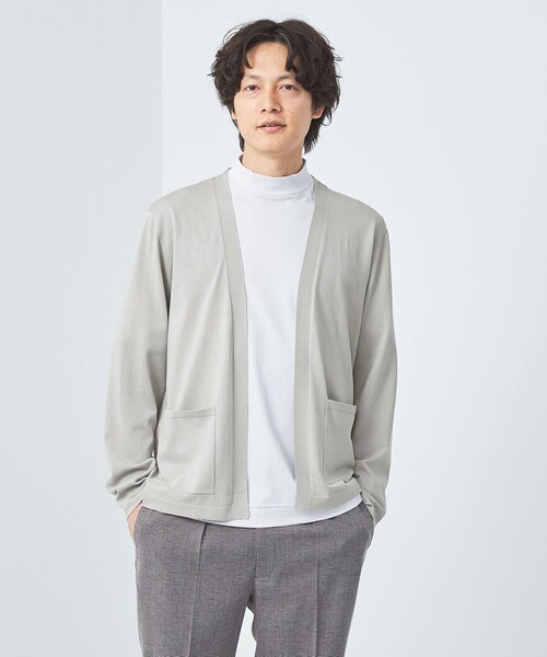 green label relaxing(グリーンレーベルリラクシング)の「【WEB限定】JUSTFIT ウォッシャブル テンジク カーディガン(カーディガン/ボレロ・メンズ・グレー/ブラック/モカ・M/S/L/XL)」の2枚目の写真