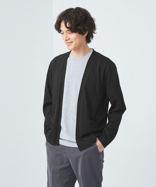 green label relaxing(グリーンレーベルリラクシング)の「【WEB限定】JUSTFIT ウォッシャブル テンジク カーディガン(カーディガン/ボレロ・メンズ・グレー/ブラック/モカ・M/S/L/XL)」の1枚目の写真