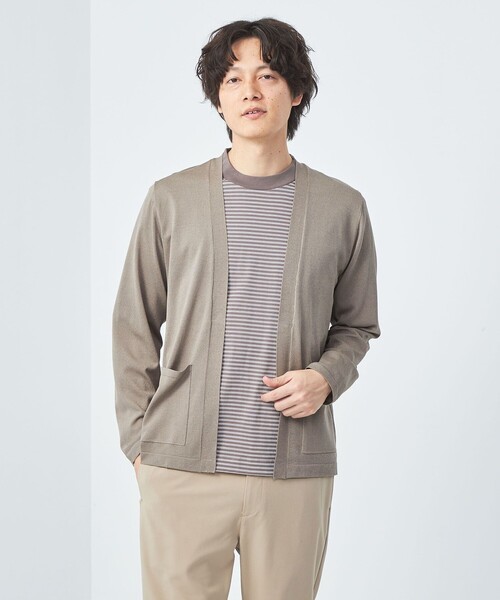 green label relaxing(グリーンレーベルリラクシング)の「【WEB限定】JUSTFIT ウォッシャブル テンジク カーディガン(カーディガン/ボレロ・メンズ・グレー/ブラック/モカ・M/S/L/XL)」の3枚目の写真