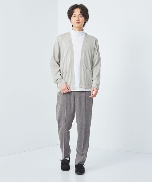 green label relaxing(グリーンレーベルリラクシング)の「【WEB限定】JUSTFIT ウォッシャブル テンジク カーディガン(カーディガン/ボレロ・メンズ・グレー/ブラック/モカ・M/S/L/XL)」の4枚目の写真