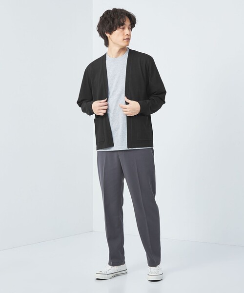 green label relaxing(グリーンレーベルリラクシング)の「【WEB限定】JUSTFIT ウォッシャブル テンジク カーディガン(カーディガン/ボレロ・メンズ・グレー/ブラック/モカ・M/S/L/XL)」の5枚目の写真