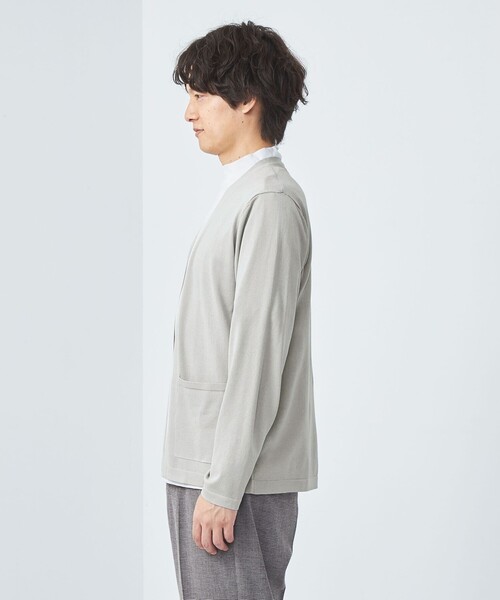 green label relaxing(グリーンレーベルリラクシング)の「【WEB限定】JUSTFIT ウォッシャブル テンジク カーディガン(カーディガン/ボレロ・メンズ・グレー/ブラック/モカ・M/S/L/XL)」の8枚目の写真