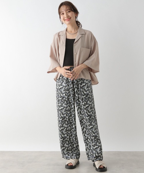 LEPSIM（レプシィム）の「オープンカラー5分袖シャツ　109920（シャツ/ブラウス・レディース・ベージュ/ブラック/オフホワイト・FREE）」の21枚目の写真