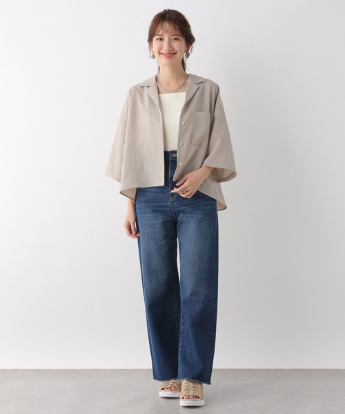 LEPSIM（レプシィム）の「オープンカラー5分袖シャツ　109920（シャツ/ブラウス・レディース・ベージュ/ブラック/オフホワイト・FREE）」の17枚目の写真