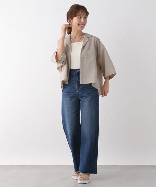 LEPSIM（レプシィム）の「オープンカラー5分袖シャツ　109920（シャツ/ブラウス・レディース・ベージュ/ブラック/オフホワイト・FREE）」の16枚目の写真