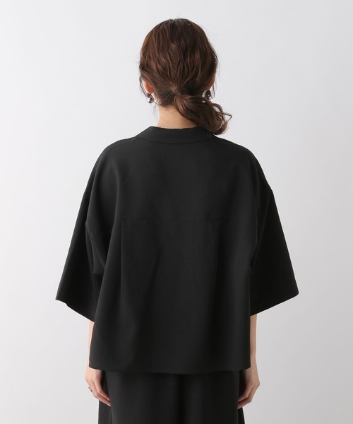 LEPSIM（レプシィム）の「オープンカラー5分袖シャツ　109920（シャツ/ブラウス・レディース・ベージュ/ブラック/オフホワイト・FREE）」の12枚目の写真