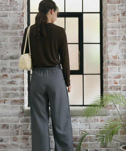 aimoha（アイモハ）の「【aimoha】ハイウエストタックスラックス（スラックス・レディース・ライトグレー/ベージュ/パープル/ブラック・SMALL/MEDIUM/LARGE/X-LARGE）」の9枚目の写真