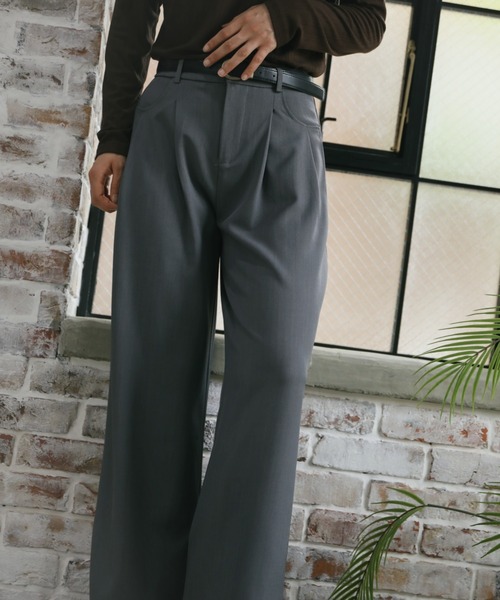 aimoha（アイモハ）の「【aimoha】ハイウエストタックスラックス（スラックス・レディース・ライトグレー/ベージュ/パープル/ブラック・SMALL/MEDIUM/LARGE/X-LARGE）」の11枚目の写真