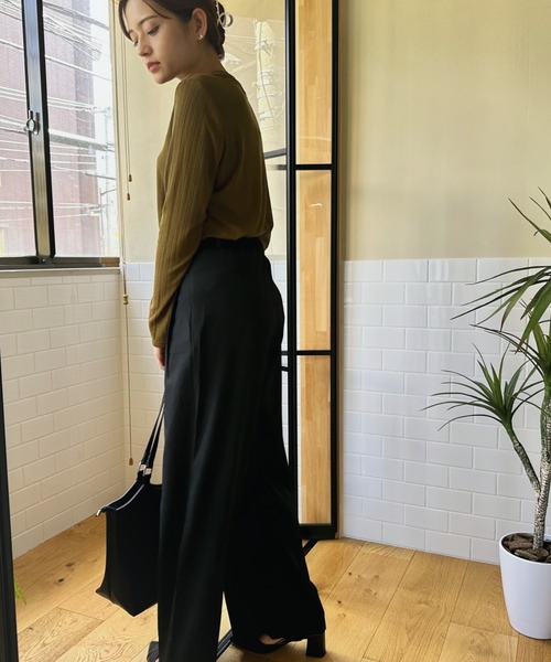 aimoha（アイモハ）の「【aimoha】ハイウエストタックスラックス（スラックス・レディース・ライトグレー/ベージュ/パープル/ブラック・SMALL/MEDIUM/LARGE/X-LARGE）」の17枚目の写真