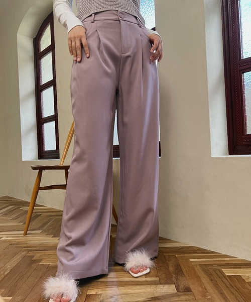 aimoha（アイモハ）の「【aimoha】ハイウエストタックスラックス（スラックス・レディース・ライトグレー/ベージュ/パープル/ブラック・SMALL/MEDIUM/LARGE/X-LARGE）」の21枚目の写真