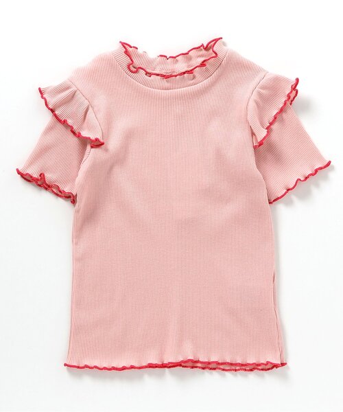 apres les cours(アプレレクール)の「配色メロウリブTシャツ_一部WEB限定カラー(Tシャツ/カットソー・キッズ・その他3/イエロー/ピンク/アイボリー・100/120/130/140/80/90/110)」の3枚目の写真