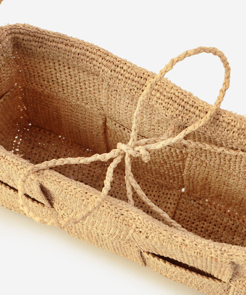 Bshop(ビショップ)の「sophie digard | ラフィア パッチワーク スクエアハンドバッグ WOMEN(ハンドバッグ・レディース・Nat・F)」の8枚目の写真