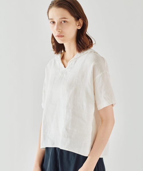 ORCIVAL | リネン半袖セーラーシャツ WOMEN ORCIVAL | リネン 半袖セーラーシャツ WOMEN（シャツ/ブラウス