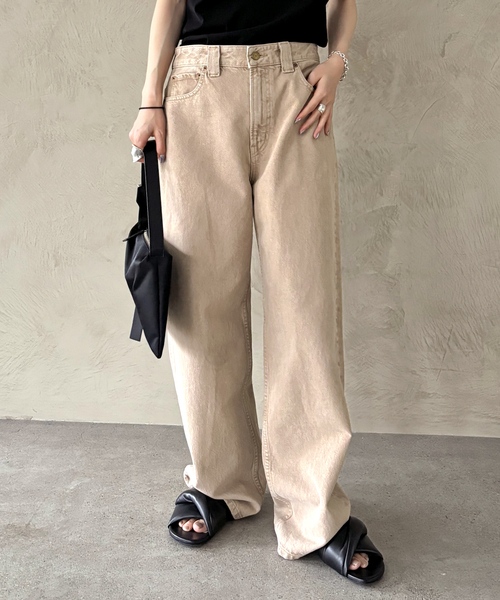 AP STUDIO（エーピーストゥディオ）の「【B SIDES DENIM/ビーサイドデニム】ベージュデニム（デニムパンツ・レディース・ベージュ・25/26/27/28）」の7枚目の写真