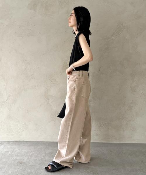 AP STUDIO（エーピーストゥディオ）の「【B SIDES DENIM/ビーサイドデニム】ベージュデニム（デニムパンツ・レディース・ベージュ・25/26/27/28）」の10枚目の写真