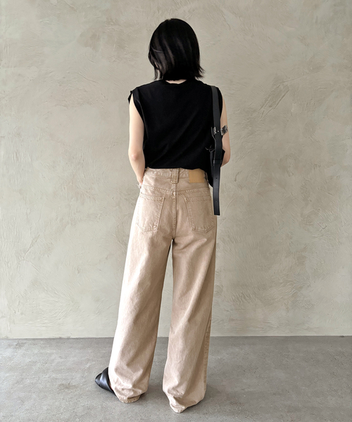 AP STUDIO（エーピーストゥディオ）の「【B SIDES DENIM/ビーサイドデニム】ベージュデニム（デニムパンツ・レディース・ベージュ・25/26/27/28）」の11枚目の写真